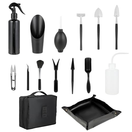 Mini Gartenwerkzeug Set - Bonsai Werkzeug Set - 13 Stück wasserdichte Pflanzmatte 50x50cm mit - Umtopfmatte für Gartenarbeit, Umtopfen, Sukkulenten, Pflanzenpflege Mini Gartenwerkzeug Set - Bonsai Werkzeug Set - 13 Stück wasserdichte Pflanzmatte 50x50cm mit - Umtopfmatte für Gartenarbeit, Umtopfen, Sukkulenten, Pflanzenpflege