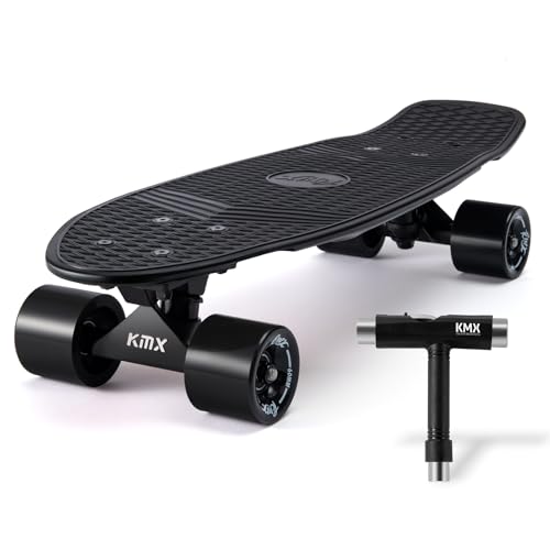 KMX 22 Pouces Skateboard Mini Cruiser Classique pour Garçons, Filles, Étudiants, Adultes et Débutants - Skateboard Penny Board Élargi Style Rétro (Pro...