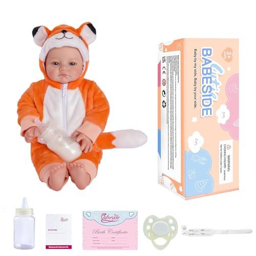 Muñeca Baby BABESIDE 38 cm cuerpo suave en disfraz de zorro miniatura 7