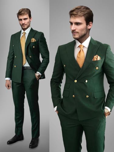 Men's 2 Piece Suits Slim Fit Suit Double Breasted Suit Set Formal Tuxedo for Wedding Prom Business Dinner Party4