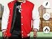 ARCTIC UNIQUE Men's Fashion Varsity Jacket Causal Slim Fit Cotton Letterman Baseball Bomber Jackets (US, Alpha, Medium, Regular, Regular, RED/WHITE)