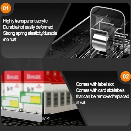 Multifunctional Automatic Cigarette Pusher Shelf for Market Store Retail，Cigarette Display Rack Shelf for Stores, Store Display Shelves, Rectangular Cigarette Case Holder, Acrylic Wall Mount