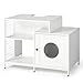 OPAHDN Cat Litter Box Enclosure with Divider, Indoor Cat House for Large Cats, Space-Saving Design, White