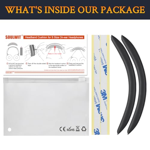Image of SOULWIT Replacement Headband Pad Kit for Sennheiser Pro Audio HD 25 /HD25 Plus /HD25 SE Monitor DJ Headphones, Headset Head Band Top Cushion Cover Repair Part, Easy DIY Installation - Black