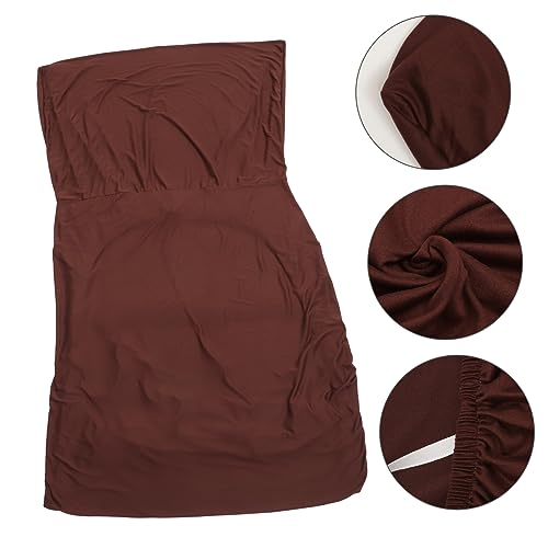 Housse de canapé méridienne extensible marron sans accoudoirs protection salon stretch