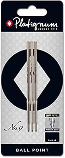 Platignum No. 9 Ball Point Refill Black [Pack of 3] Ref: 50157