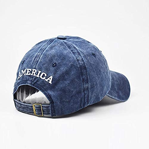 Image of INOGIH Men's American-Flag Embroidered Washed Cotton Baseball-Cap Distressed Dad-Hats Adjustable