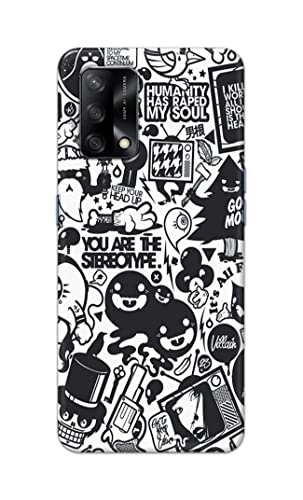 Image of Printed Hard Back Cover Case for Oppo F19 | Oppo F19s | Oppo A74 4G Back Cover (Mixed Cartoon) -1302