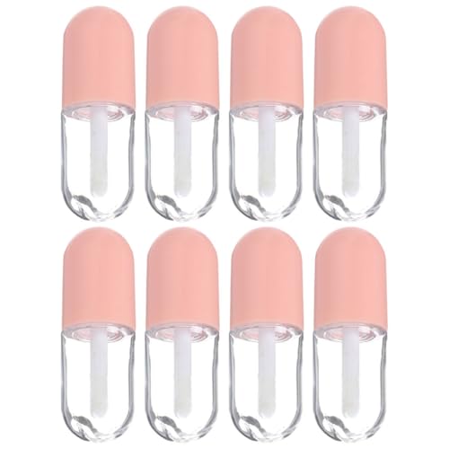 TEHAUX 8 Tubos de Brillo Labial Vacíos de 5 Ml Envases Transparentes de Plástico y Polipropileno Mini Botellas para Aceite de Labios Suministros de Maquillaje Portátiles y