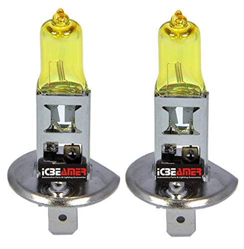 Icbeamer H1 12V 100W Direct Replace Can Fit Auto 64152 31393 64150 Oem Factory Halogen Light Bulbs [Color: Yellow] #TOP15