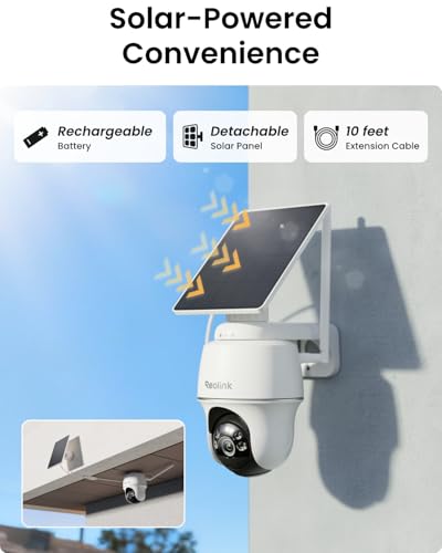 Image of REOLINK 360 PT Solar Security Cameras Wireless Outdoor System 2 Pack | 5MP Auto-Tracking, Smart AI Detection, Up to 1TB Local Storage, 2.4 /5GHz Dual-Band WiFi, Home Hub Mini with 2X Argus PT + SP