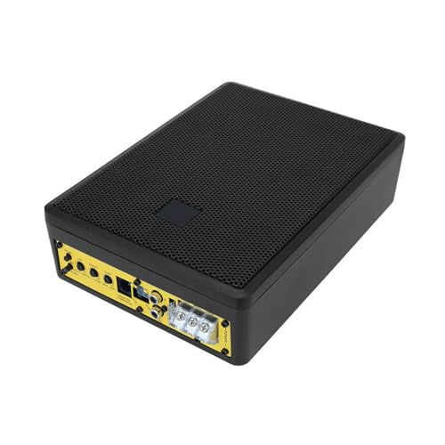 Realdio Subwoofer Activo, Subwoofer Ultraplano para Coche, Apto para Coche/Camión, con Amplificador Integrado, se Puede Montar Debajo de los Asientos, Potencia Máxima de 1000 W, Subwoofer Compacto