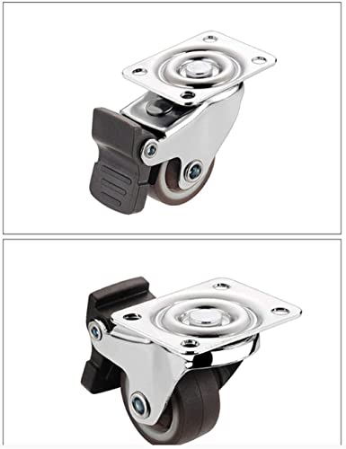 Roulette pour meuble solide avec frein et platine pivotante