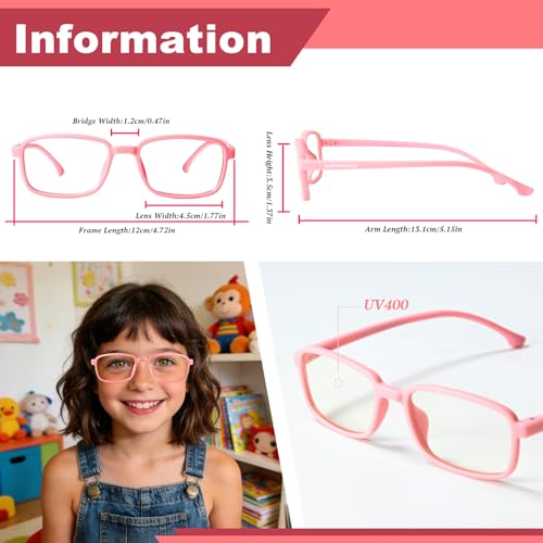 Image of Ultra-Light Blue Light Blocking Glasses with Case for Kids and Teens,Anti Eyestrain &UV400