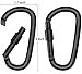 10 Pack Carabiner Clips with Screw Gate Aluminum D Ring Locking Carabiner Keychain Hiking Clips for Camping Fishing Outdoor Use, Black