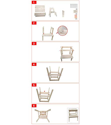 Escalera de taburete ligera de 2 escalones para cocina y estanterías altas 6