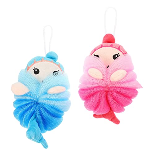 2 Piezas Bola de baño porta juguetes juguete de baño esponja de baño de animales esponja exfoliante esponja baño bebe lavar ropa para bebe limpiando suministros Educación física NOLITOY