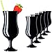 PLATINUX Vasos de cóctel negros máx. 470 ml de cristal (6 piezas) vasos de cóctel largos vasos de fiesta de cristal grande