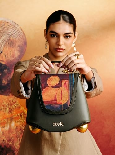 Image of ZOUK Women's Svara Sling Bag | Vegan Leather Bag | Crossbody + Top Handle with Adjustable Strap | Evening & Festive