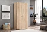 trendteam smart living - Basics - Kleiderschrank - Eiche - Garderobenschrank mit 2 Türen, 1...
