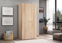 trendteam smart living Basics Kleiderschrank Eiche Garderobenschrank mit 2 Türen, 1 Hutablage und 1 Kleiderstange (BxHxT) 81 x 176 x 51 cm Moderner Stil