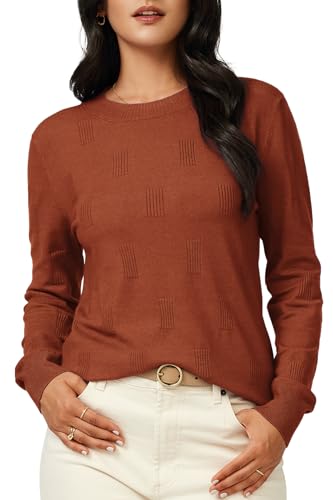 Image of Arach&Cloz Women's Soft Knit Sweater Fall Dressy Casual Pullover Tops