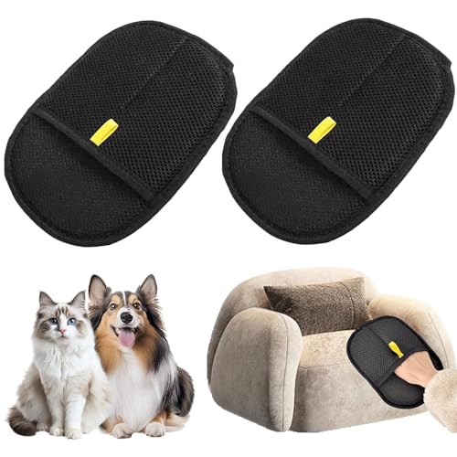 2pcs Gant Anti Poils Animaux, Gant Poils Animaux Double Face, Gants Poils Animaux Antistatiques Réutilisables, Gant Ramasse Poils Animaux pour Épilation,...