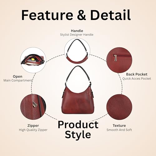 Image of Durable leather Hobo Bag for Women Branded Stylish Handbag