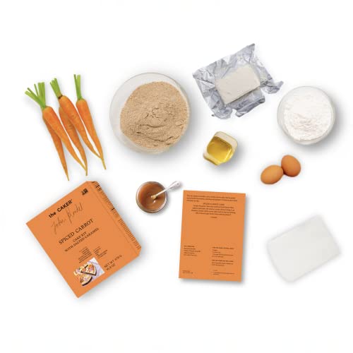 Spiced Carrot W Salted Caramel Cake Kit By The Caker | Luxury Boxed Cake Mixes | Non-Gmo | Decorations & Non-Stick Pan Liner Included | Made With Organic Ingredients | 16.9Oz #TOP2