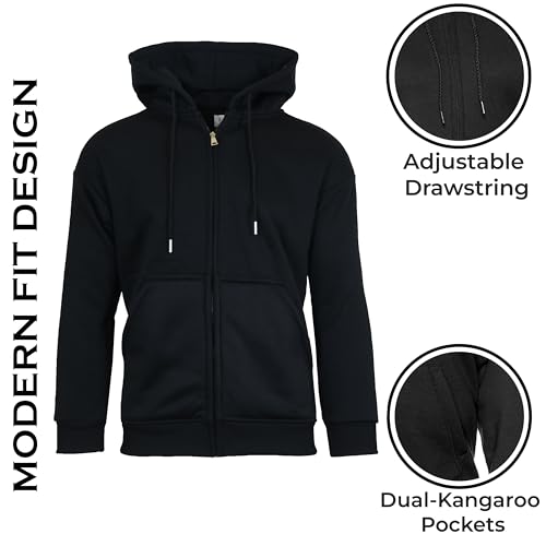 Galaxy by Harvic Men's Sherpa Lined Full Zip-Up Hoodie Sweatshirt (S-3XL)3