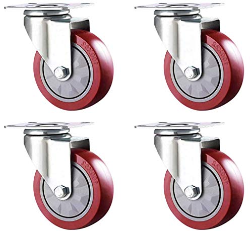 HAIYANG Rueda Pivotantes 3in Sin Ruido de Espuma de Poliuretano Resistente al Desgaste Ruedas Giratoria Sin Freno