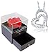 EMPATHY JEWELS Colgante Mujer Corazon Plata De Ley 925, Regalo romántico para Ella – Regalos Originales para Mujer Joven con Rosa Roja eterna para dia de la madre.