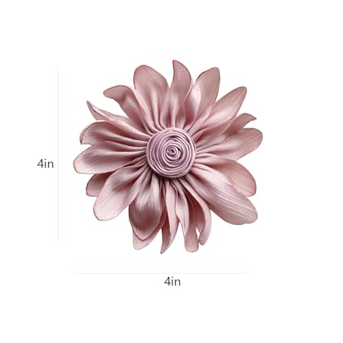 Image of Dainty Satin Fabric Flower Brooches Pin Burnt Edge Black Daisy Brooch Pin Elegant Lapel Pins Christmas Brooches Pin Dress Skirt Scarf Hat Pins Accessories Wedding Party Gift 4IN