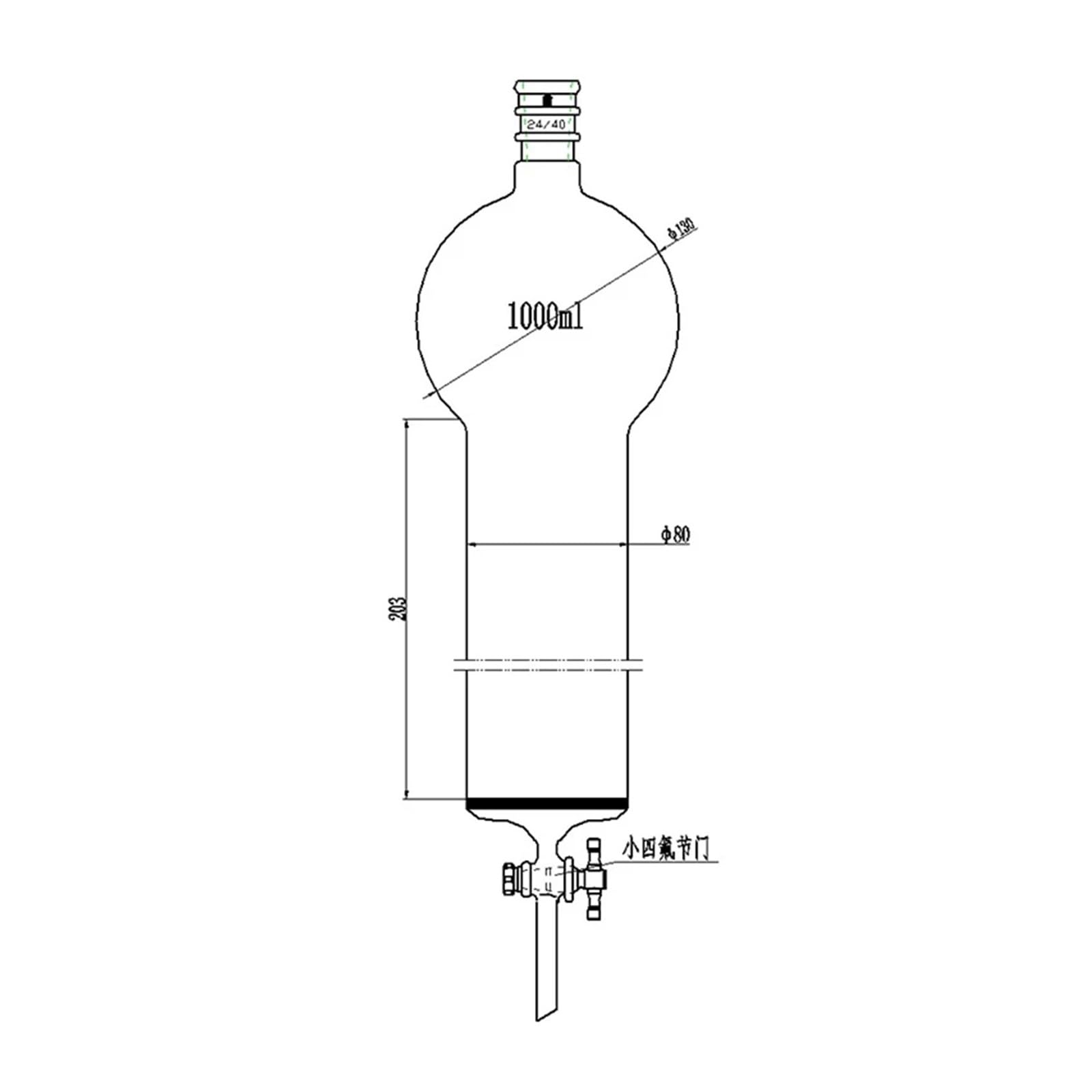 Flash-Chromatographiesäule mit Aufbewahrungslampe, Sandplatte G2, kein Anschluss, verstärkte Verbindung 24/40, 4 mm PTFE-Membran, C39 (C396040CQ)