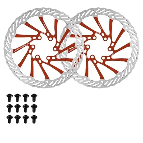 2�� 160mm 180mm 203mm G3 6�{���g �ϋv�� ���[�h�o�C�N MTB �u���[�L���[�^�[ �f�B�X�N���[�^�[ �V�}�m�p �o�C�N�p�f�B�X�N���[�^�[(RED-180-203MM)