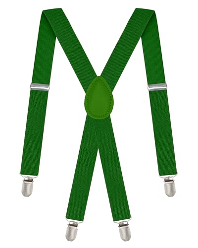 Dibi Green Mens Suspenders Adjustable 4 Clips Braces