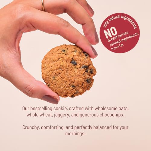 Image of SEASONS OF CAKES Oatmeal Chocochip Cookies with Whole Wheat & Jaggery