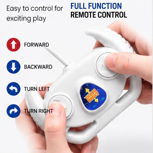 Image of SMARTBOY Remote Control Car for Kids - RC Police Smoke Racing Toy, USB Rechargeable, LED Lights Siren Sound, Mist Spray Effect, Anti Skid Rubber Tires, High Speed for Boys & Girls 4+Years (6886 Blue)