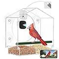 Window Bird Feeder with Camera, Smart Clear Birdfeeder for Outside, 2K HD Live View & AI Bird 10000+, Window Bird House Feeder with 6 Suction Cups