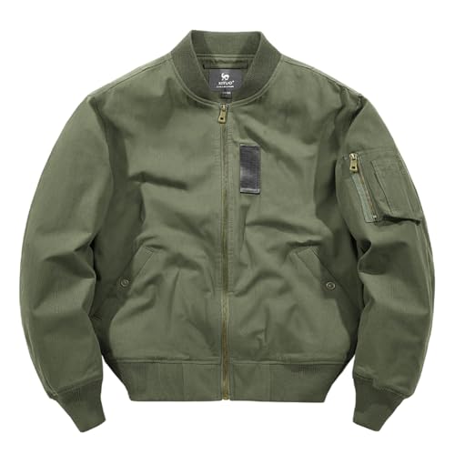 Mens Bomber Jackets Fall Winter Cotton Zip Up Army Lightweight Vintage MA-1 Windbreaker Military Flight Jacket