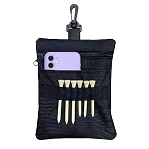 CORECISE Golf Tee Pouch Bag,Zipper Golf Ball Bag,Golf Accessory Pouch,Golf Accessories for Men
