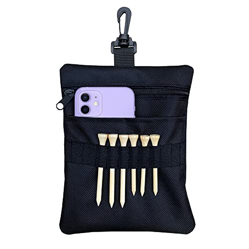 CORECISE Golf Tee Pouch Bag,Zipper Golf Ball Bag,Golf Accessory Pouch,Golf Accessories for Men