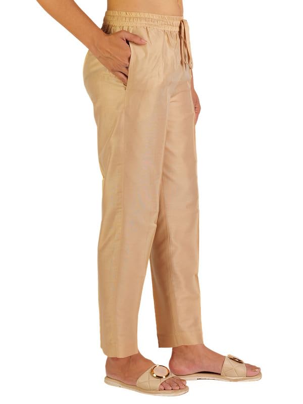 Image of Trouser Pants for Women,Stylish Trousers for Woman for Kurti Relaxed & Regular Straight fit Palazzo,Ethnic Bottom Formal Pants for Women Office wear Casual & Daily Use