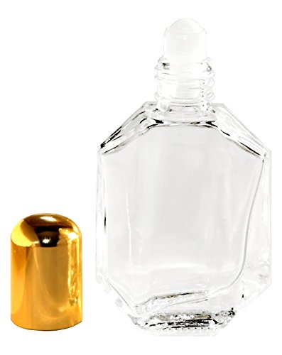 Riverrun Roll-on Perfume Bottle Faceted Glass Essential Oil Aromatherapy Roller Ball 1 2 oz 15ml (Set of 10)