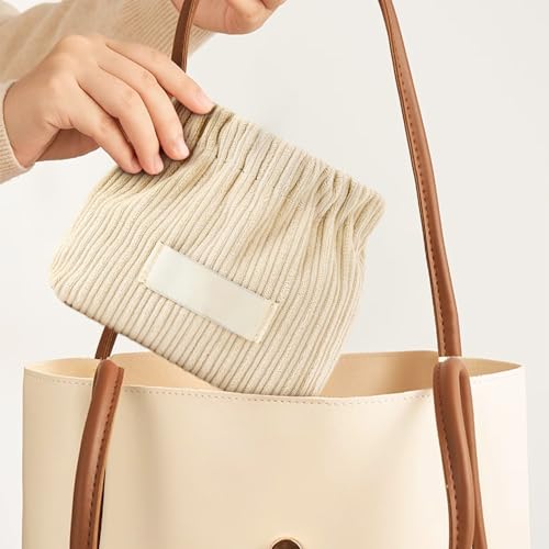 6 PCS Corduroy Elastic Hair Tie Organizer, Portable Travel Corduroy Elastic Storage Bags, Hair Accessories Organizer Corduroy Jewelry Storage Bag Lipstick Bags4