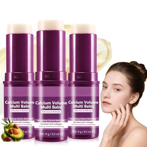 Calcium Multi Balm Stick, Calcium Volume Multi Balm Stick, Barra Hidratante de Colágeno Coreano, Antiedad, Hidratante y Antiarrugas, con Calcio para Ojos, Rostro y Cuello (3)