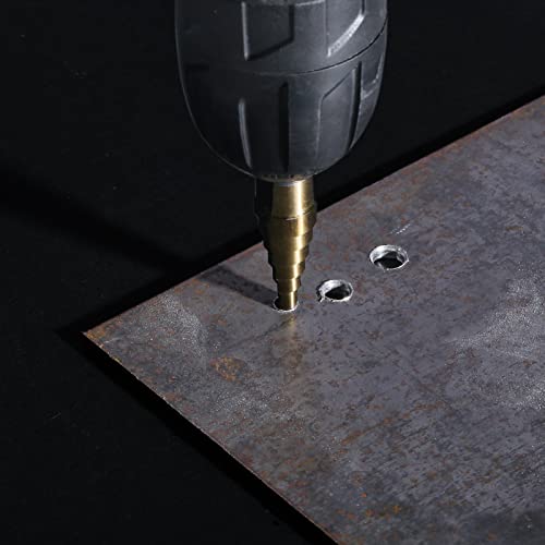 step drill bits 5pcs hss titanium step drill bit set 50 sizes high speed steel step bits for metal with aluminum case