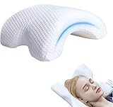 FITHUGOO Arched Memory Cuddle Pillow for Couple, Anti-Compression Hand Memory Foam Neck Pillow, Multifunction Health Medical Pillow with ABS Plastic Steel Material