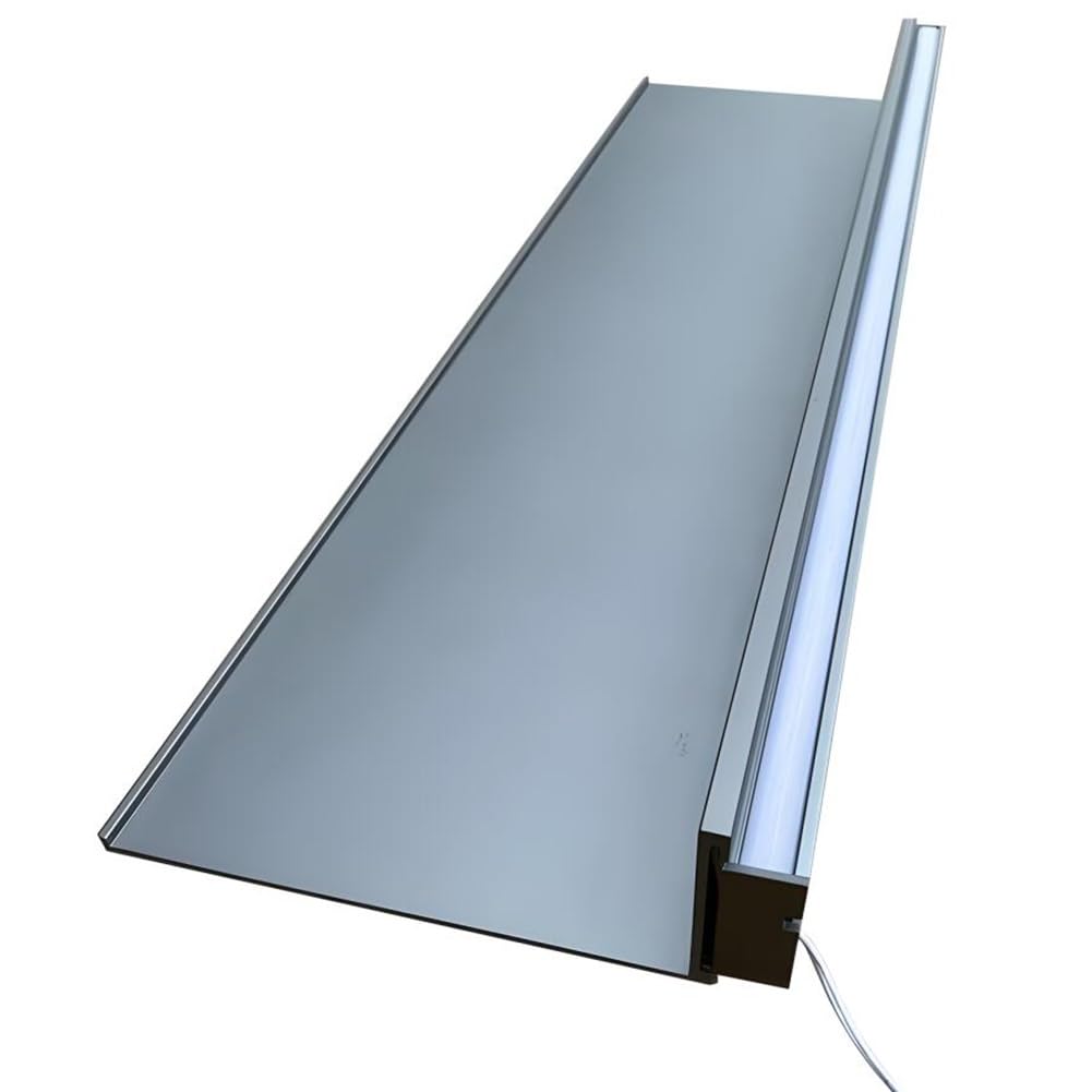 Półki Wiszące Led Do Montażu Na Ścianie, Aluminiowe Podświetlane Półki Ekspozycyjne Do Biura, Kuchni I Regałów, 1 Szt., Szare, 50 X 20 X 6 Cm