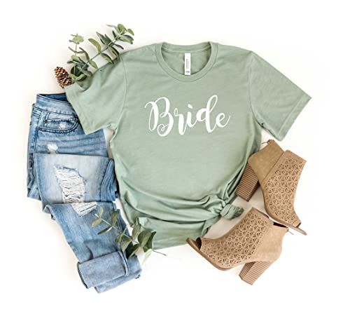 Blue Sand Textiles Bride Shirt. Wedding Shirt for Getting Ready. Unisex T-Shirt. Shirt for Bride.2